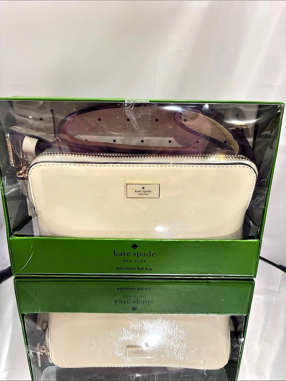 Kate Spade Adjustable Belt Bag in White & Brown NWT